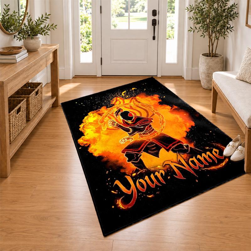 Avatar The Last Airbender Custom Name Personalized Rug Non‑Slip Doormat Floor Carpet Housewarming Birthday Gift for Family Friends