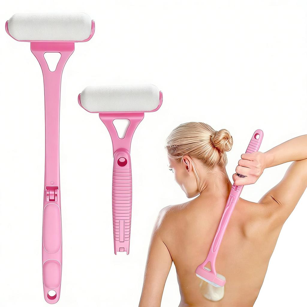 Rückenlotion-Auftragswalze Faltbar Rutschfester Griff   Rch Sonnencreme-Roller mit 3 Schwammköpfen