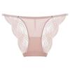 Women Sexy French Style Sheer Mesh Lace Low Waist Breathable Cotton Crotch Solid Panty