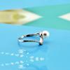 Heart-Shaped Simple White Pearl Ring, Love Platinum-Plated Women'S Temperament Elegant Ring