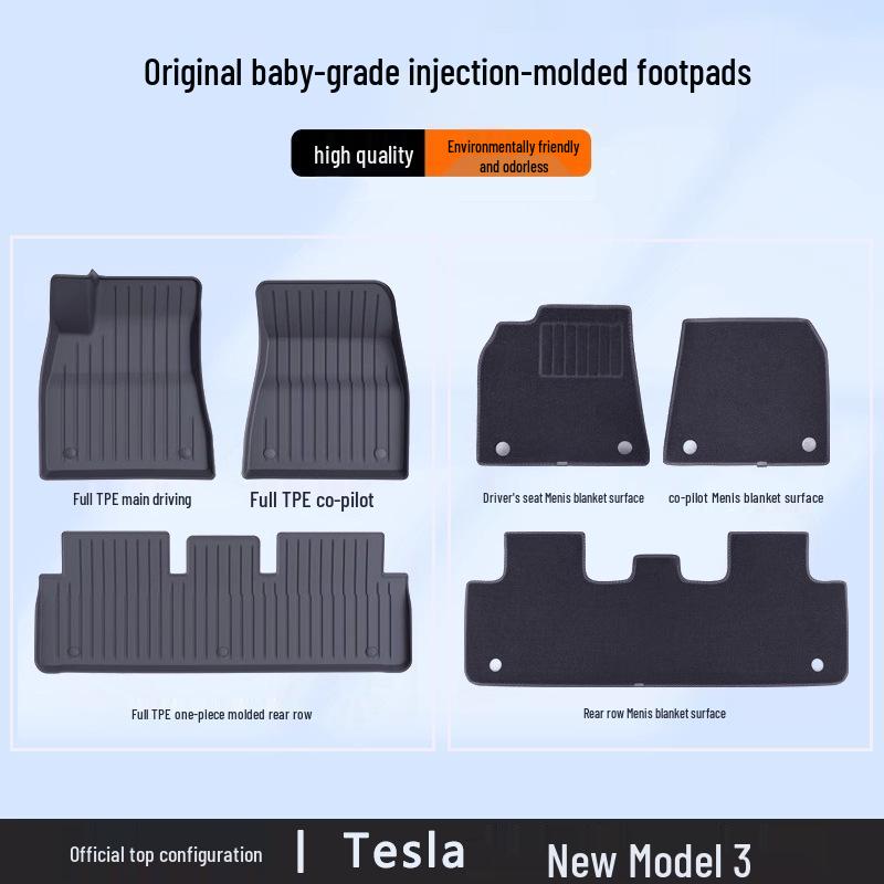 Tesla Model Y/3 Official Style Full Surround TPE Floor Mats