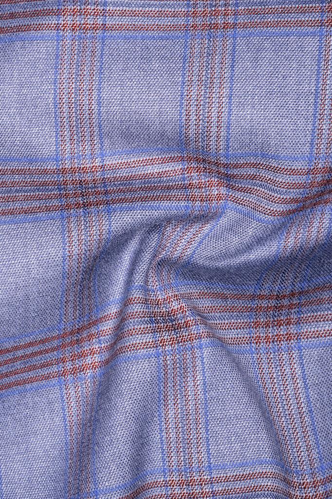 Manatee Grey Super Fine Plaid Premium Cotton Blazer