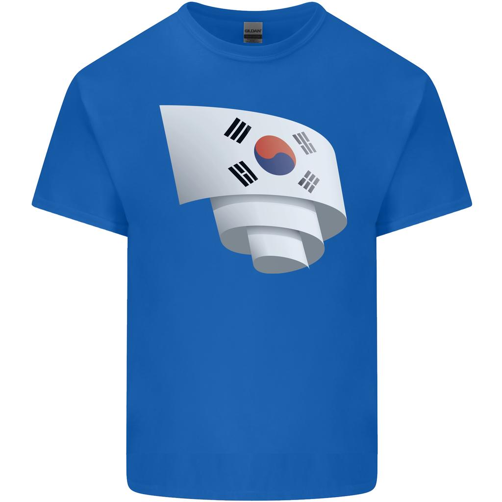 Curled South Korea Flag Korean Day Football Unisexs Light Cotton TShirt