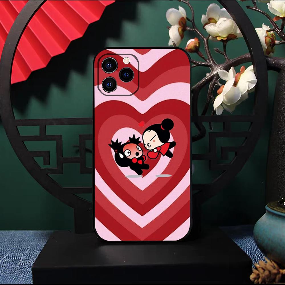 Pucca-A G-Garu Cartoon Phone Case For IPhone 17 Pro Max 16 15 14 Pro Max 13 11 X Xs Xr 8 7Plus Silicone Cover