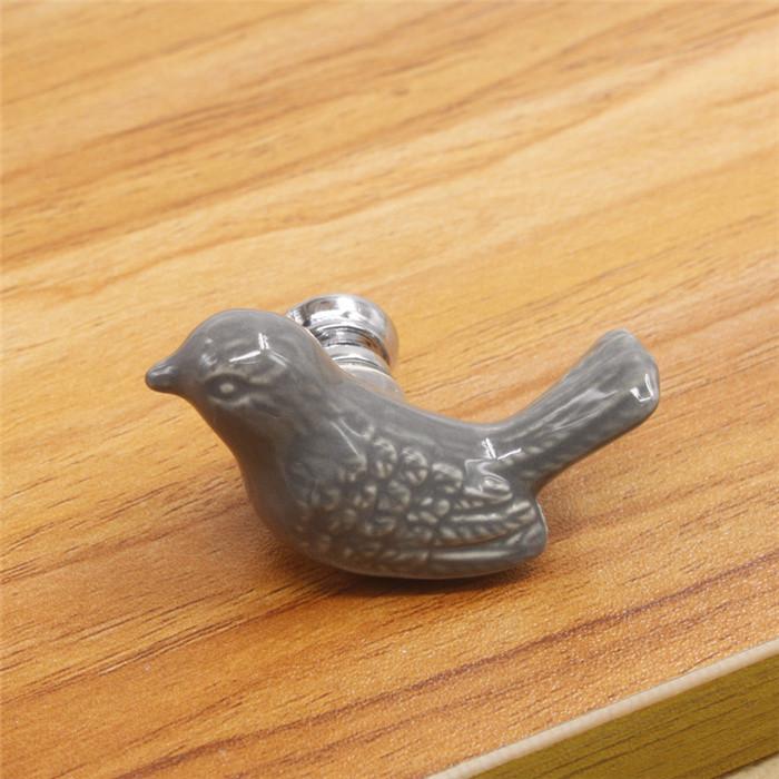 KAK 5pieces Peace Dove Ceramic Drawer Knobs Cartoon Bird Cabinet Cupboard Handles Novelty Fashion Furniture Handles Hardware