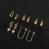 Latest Zircon Crystal Cubic Zircon Stylish Jewelry Crystalline Small Hoops Sets Long Gold Color Chain Earrings Women Twist Beads Huggie Stylish