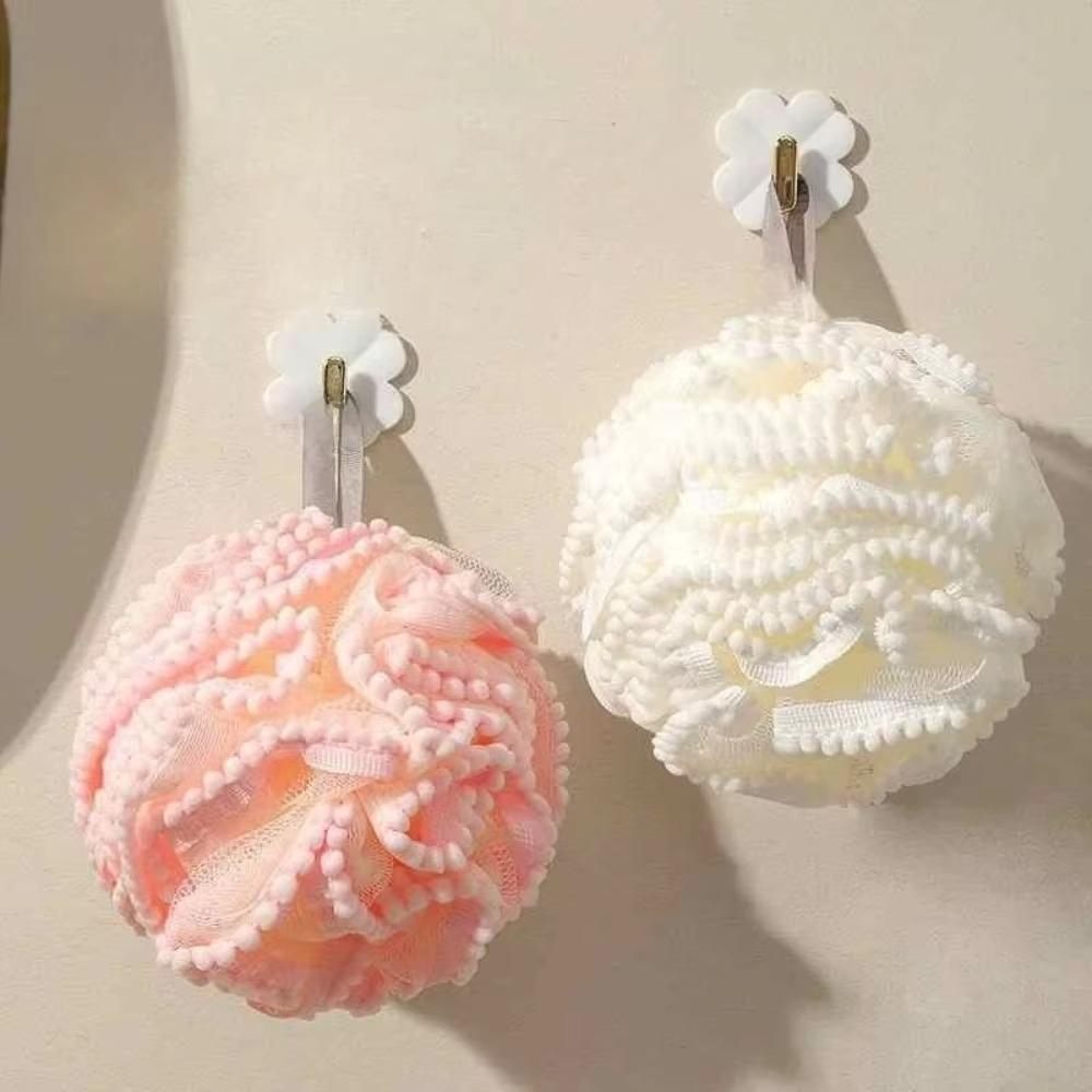 Soft Mesh Bath Sponge Ball Exfoliating Body Scrubber Shower Puff Skin Cleaning Brush Bathing Flower Accessories Bath Sponge