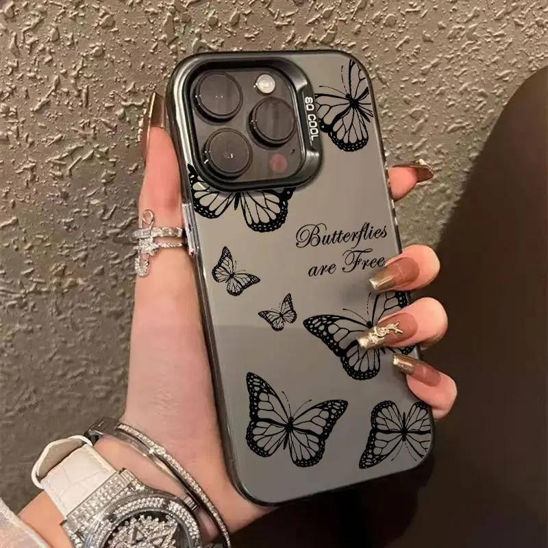 Beautiful Butterfly Line Coque Case For iPhone 17 Air 16e 16 14 15 13 11 Pro Max Plus 12 17 Pro Shockproof Case Phone Cover