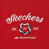 Skechers New Year Collection College Style Color Block Comfortable Fashion Soft Round Neck Versatile Sweatshirt Men Sweatshirt Light-Red L125M058-03LC