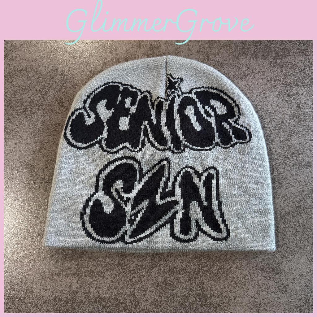 Vintage Brief Strickmütze für Herren Damen Winter Warme Mütze ohne Krempe Streetstyle