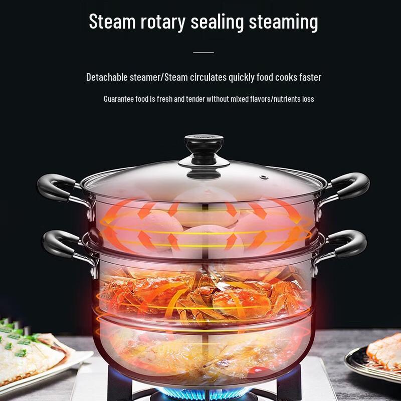 SUPOR 304 Stainless Steel Double Layer Steamer Pot