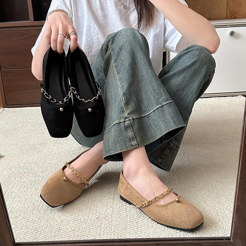 2025 Spring and Autumn Women's Flat Shoes Korean Style Design Career and Party Wear Ladies' Casual Boat Shoes 41-43
