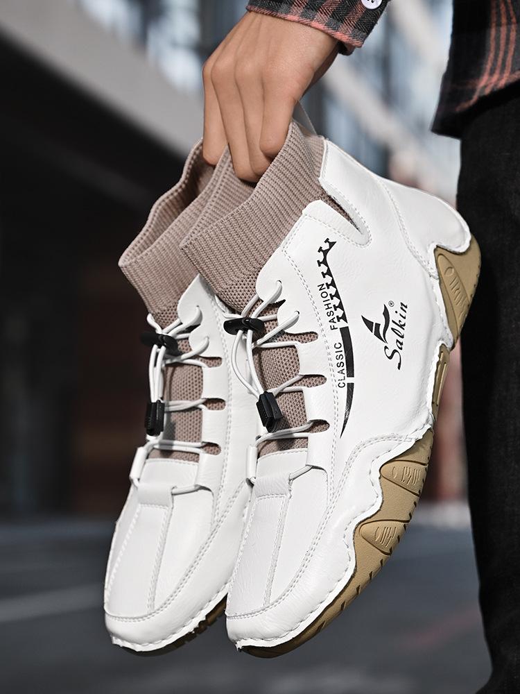 New 2025 octopus men's shoes popular help Martin boots spring and autumn men's casual socks men's boots