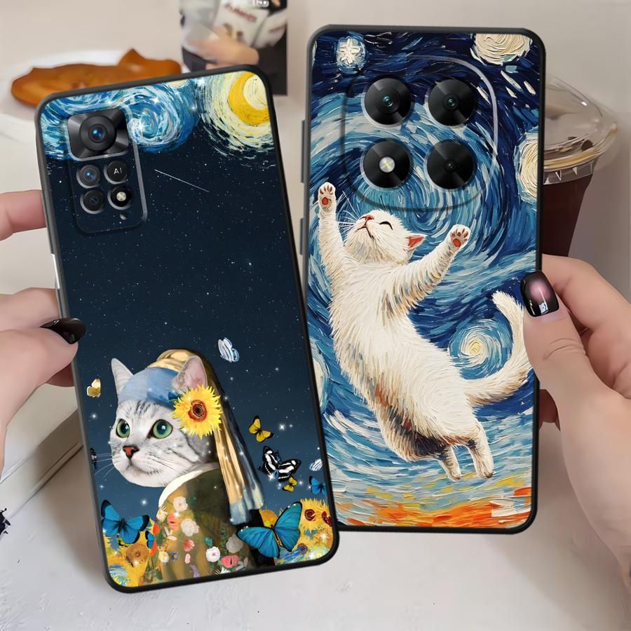 Cute Cartoon Cat Phone Cover Case for Xiaomi Redmi Note 14 13 Pro Plus 12C 13C K80 10 12 11 A1 A3 14C A4 A5 9 8 7 A1 A2 K40