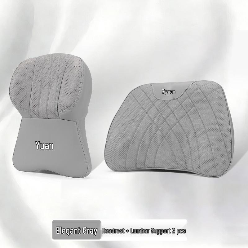 Compatible BYD Yuan PLUS/Pro/UP Car Headrest & Lumbar Support Set - Four Seasons Comfort Edition