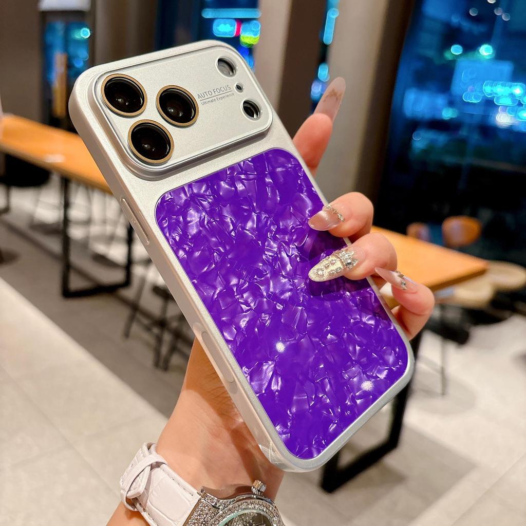 Shell Pattern Quick Change Case for Apple iPhone 17 Pro Max, 16 Large Window, 14/15 Full Coverage.