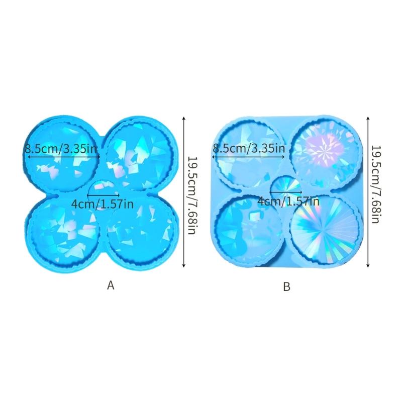 Sparkling Silicone Mold for DIY Crystal Resin Cup Mats Personalized Beverage Decorations Crafting Mould for DIY Projects