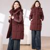 Down and Padded Jacket Women's Mid-length Model 2025 New Winter Thickened Padded Jacket Loose Cotton Jacket