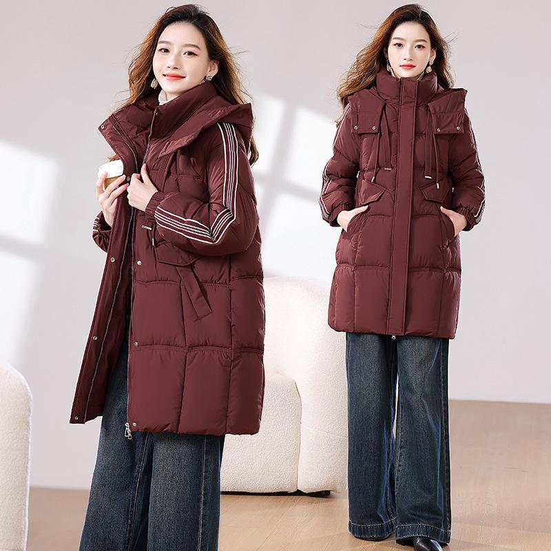 Down and padded jacket women's mid-length model 2025 new winter thickened padded jacket loose cotton jacket