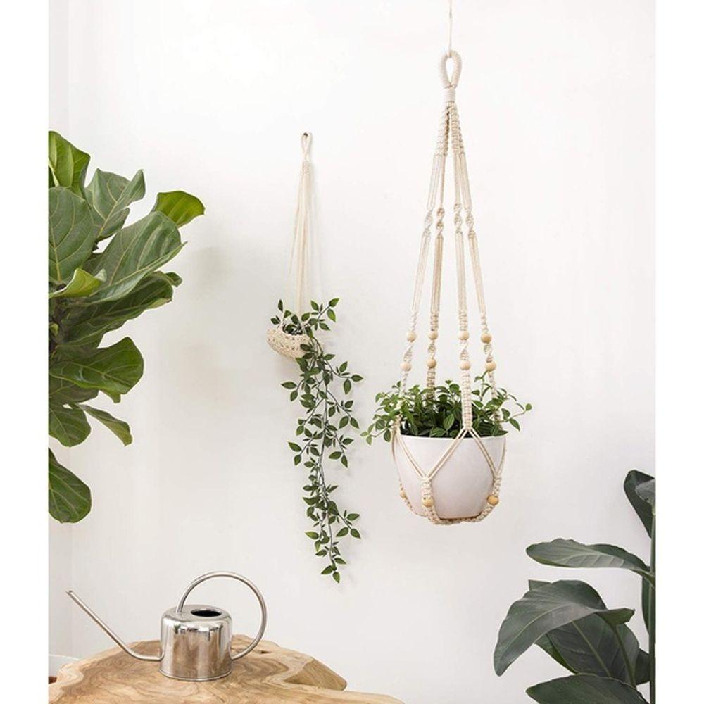 Knotted Home Decor Macrame Garden Hanging Rope Hanging Basket Plant Hanger Flower Pot Holder