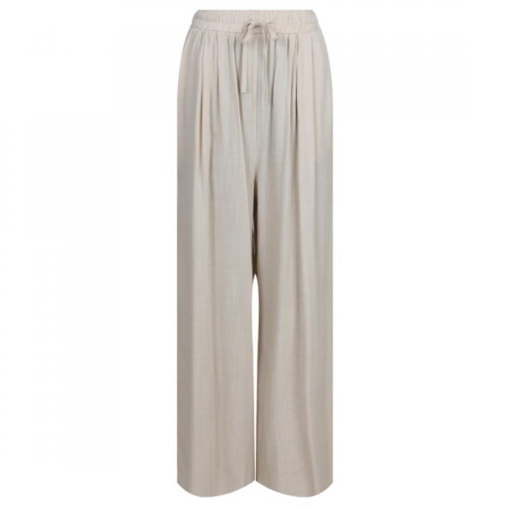 Shop Women Waist Band Summer Cool Linen Pleated Wide Pants Beige Pic Wpt 21324