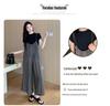 Summer 2026 Maternity Overalls Set: Wide-leg Zipper Overalls + Ice Silk Layer Top