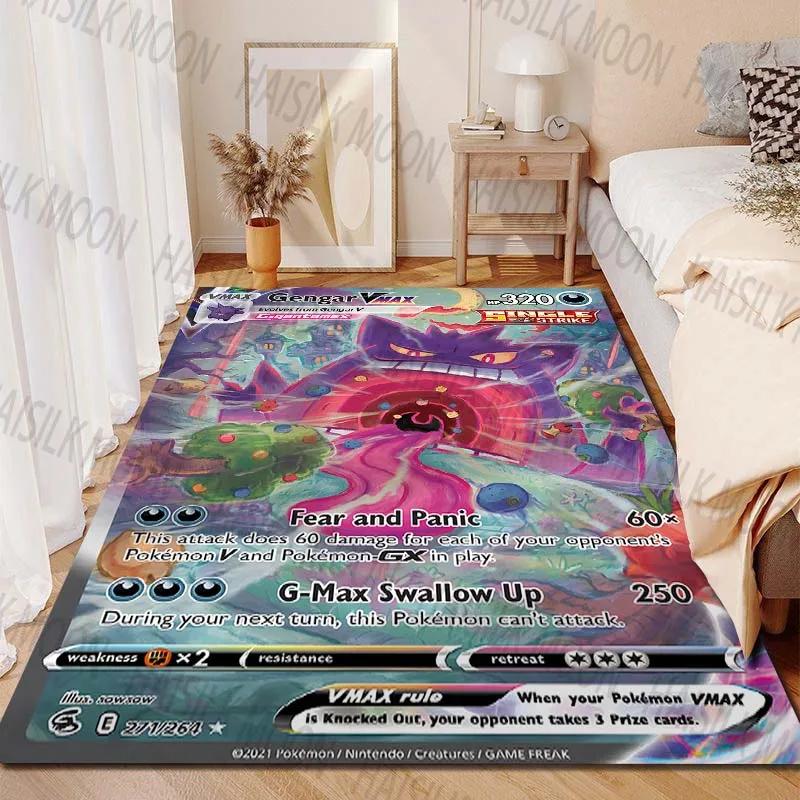 Gengar Pokémon Cards Printing Carpet for Living Room Bedroom Kid's Room Home Decor Area Rug Sofa Cloakroom Play Mat Potdemiel