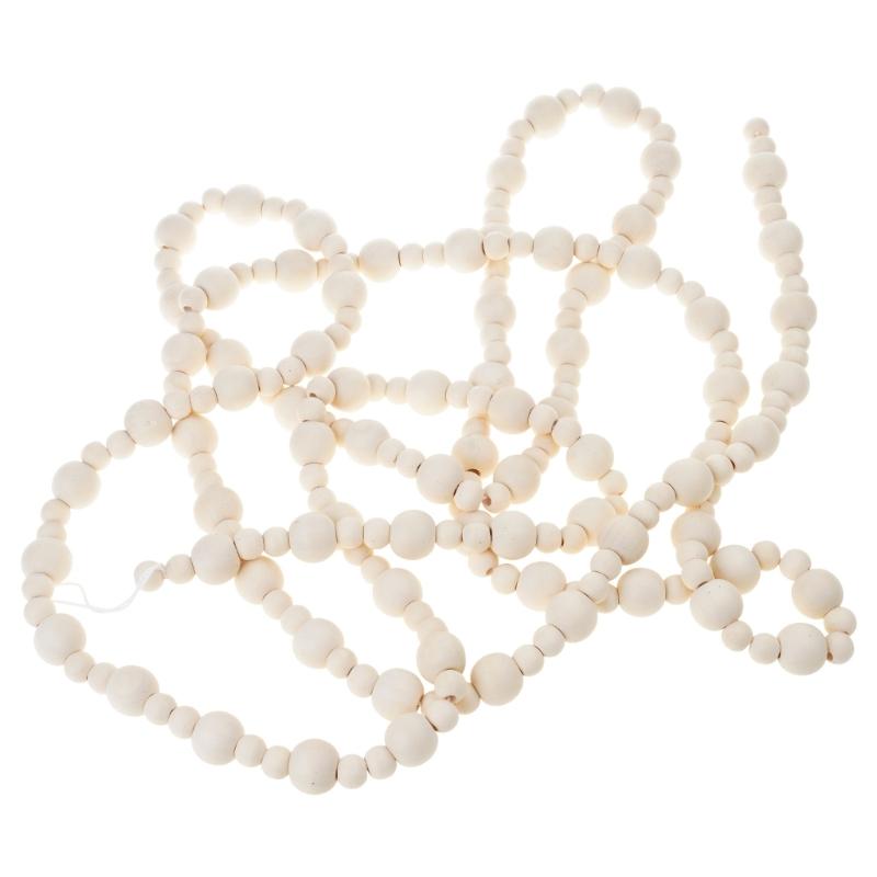 Portable Wooden Christmas Bead Strands For Indoor Holiday Decorations Tree Window Wall Hanging Festival Party Supplies