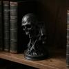 Gothic Style Home Accents 3D Printed Double Skull Ornament, Resin Twisted Skeleton Figurine, Desktop Secret Room Atmosphere Accessories Statue