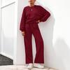 Women's 2 Piece Outfit Crewneck Sweatshirt and Wide Leg Pants for Casual Loungewear