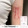 Semi-permanenter pinker Liebes-Schleifen-Tattoo-Aufkleber, wasserdicht und langlebig, für den Arm von süßen Mädchen, simulierter Tattoo-Aufkleber.