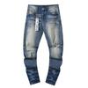 Jeans de Hombre Rectos con Parches Desgastados Estilo Vintage High Street Pantalones Casuales