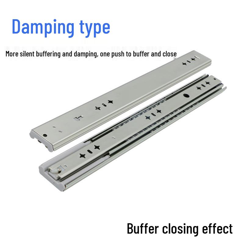 53" Heavy-Duty Industrial Drawer Slide with Lock, High Load, 100kg Capacity, Three-Section, Self-Locking Design