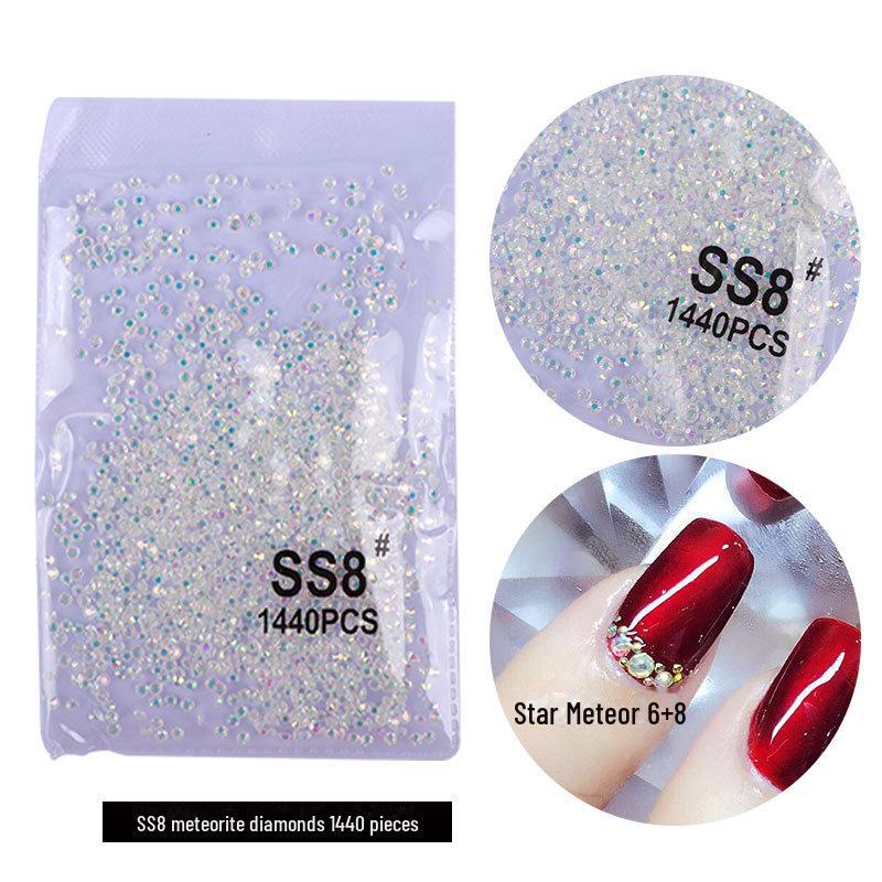 

Серебряно-белые чешские стразы AB Fantasy Color для дизайна ногтей с бриллиантами - Super Flash, с плоским дном, не опадают