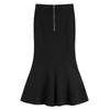 Women's High Waist Denim Mermaid Skirt Slit Flared Hem Mid-Length Casual Bottoms