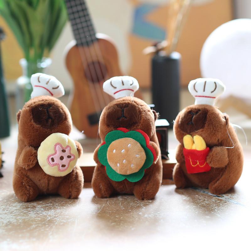 Toy Plush Kapibara Keychain Bag Decor Pp Cotton Stuffed For Kids Gift Decor
