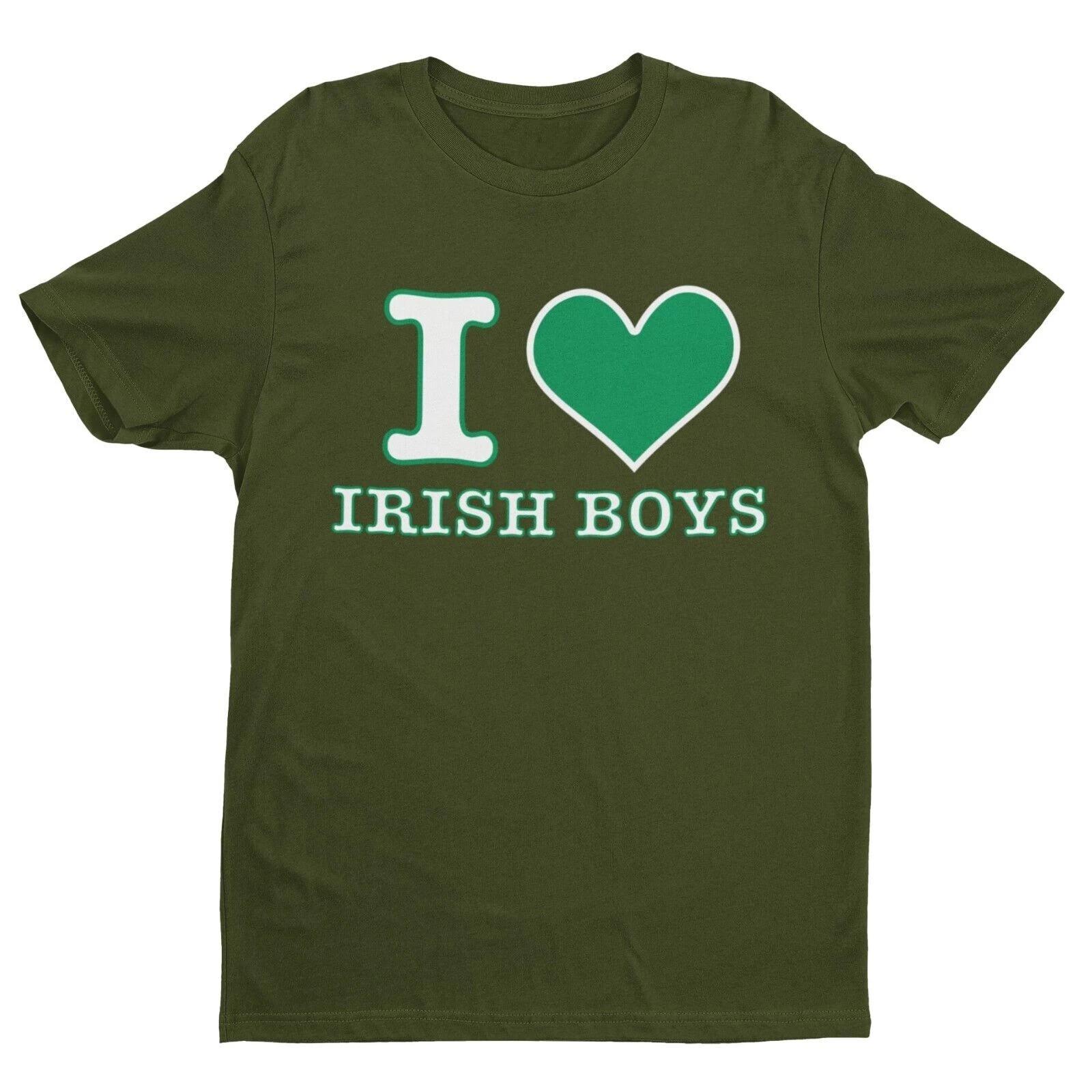 I LOVE IRISH BOYS Green Heart Funny T Shirt Trending Novelty St Patrick Gift 3XL
