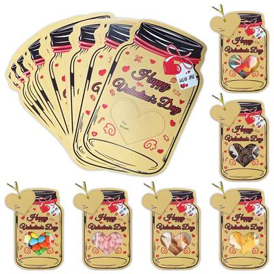 Valentine's Day Candy Cards With Drifting Bottle Shaped Cards For Valentine's Day Party Gift Exchange