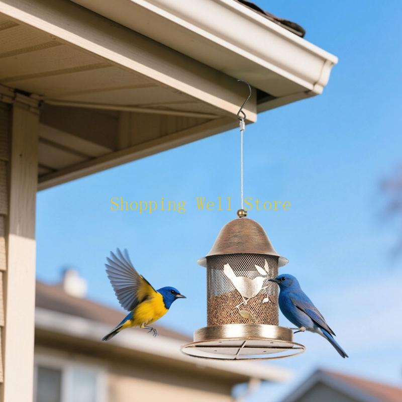 KX4B Weather Resistant Metal Bird Feeders With Anti Rusts Coating Squirrels Proof Large Storage Easyly Maintenance For