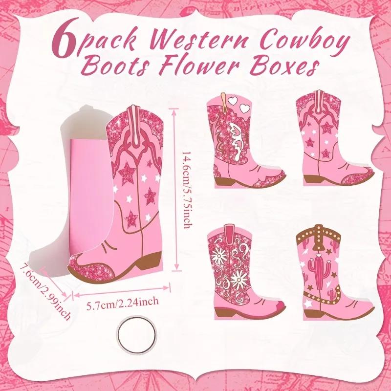 Latests Models Western Cowgirl Boots Flower Boxes Centerpiece Gift Box Shape Party Decoration Rodeo Table Decor Boot Vase