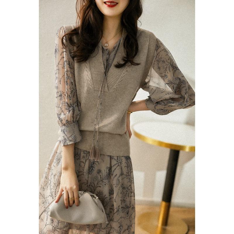 Knitted Sweater Women's Clothing Autumn and Winter Knitted Vest Vest Top