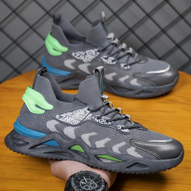 

2022 Новая обувь, мужские удобные дышащие вязаные кроссовки для бега, студенческая спортивная обувь Trend Co