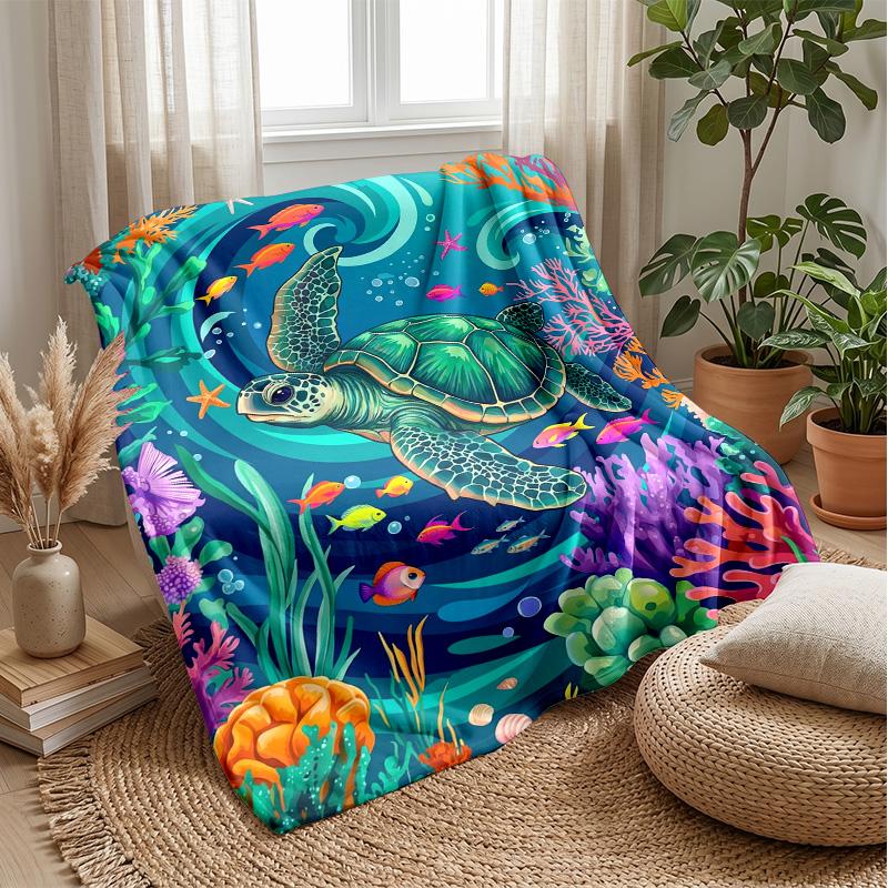 Underwater Sea Adventure Theme blanket Lightweight Warm Flannel Blanket Decorative Throw Blanket for Home Decoration
