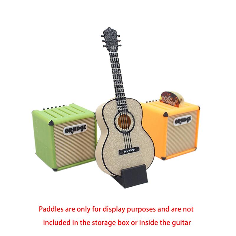 1 Set Guitar Mini Guitar Pick Storage Box 1/12 Dollhouse Miniature Decorative Props For Music Scenes Doll Accessories Toys