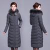 Plus Size Women Winter Cotton Padded Jacket Warm Long Length Over Knee Thick Coat for Middle Aged and Elderly