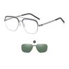 New Style Magnet Clip On Reading Glasses Men Square Myopia Prescription Glasses 2 In 1 Polarized Driving Sunglasses