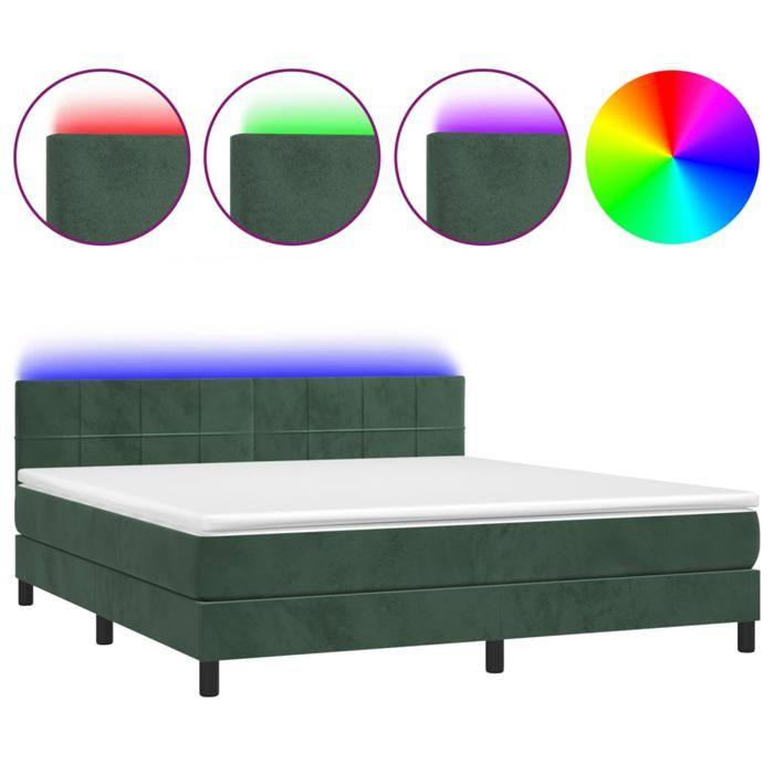VidaXL Sommier à Lattes de Lit avec Matelas et LED, Lit Rembourré, Lit Double, Lit Adulte de Chambre à Coucher Intérieur, 3134420