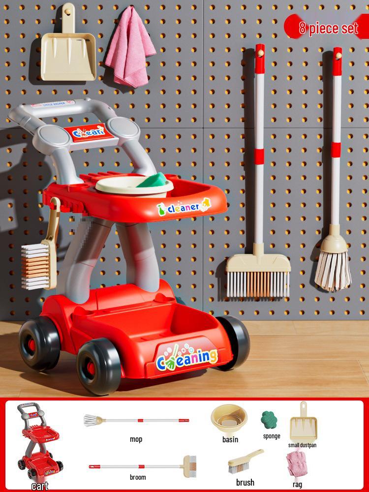 Children's Cleaning Trolley Play Set for Ages 3-6