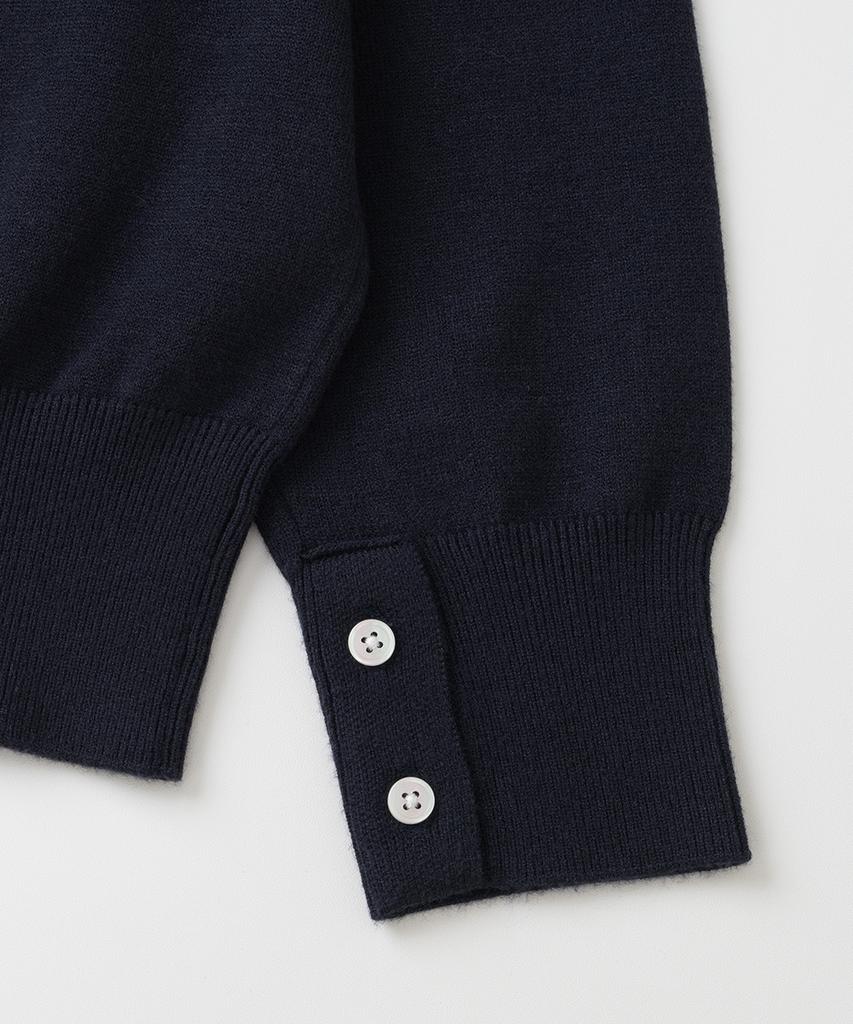 XOX Essential Collared Neck Crop Knit [Navy]