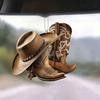 1-Piece Flat Cowboy Car Ornament - Western Charm for Rearview Mirror, Crafted with Detail, Rustic Style for Any Vehicle Interior